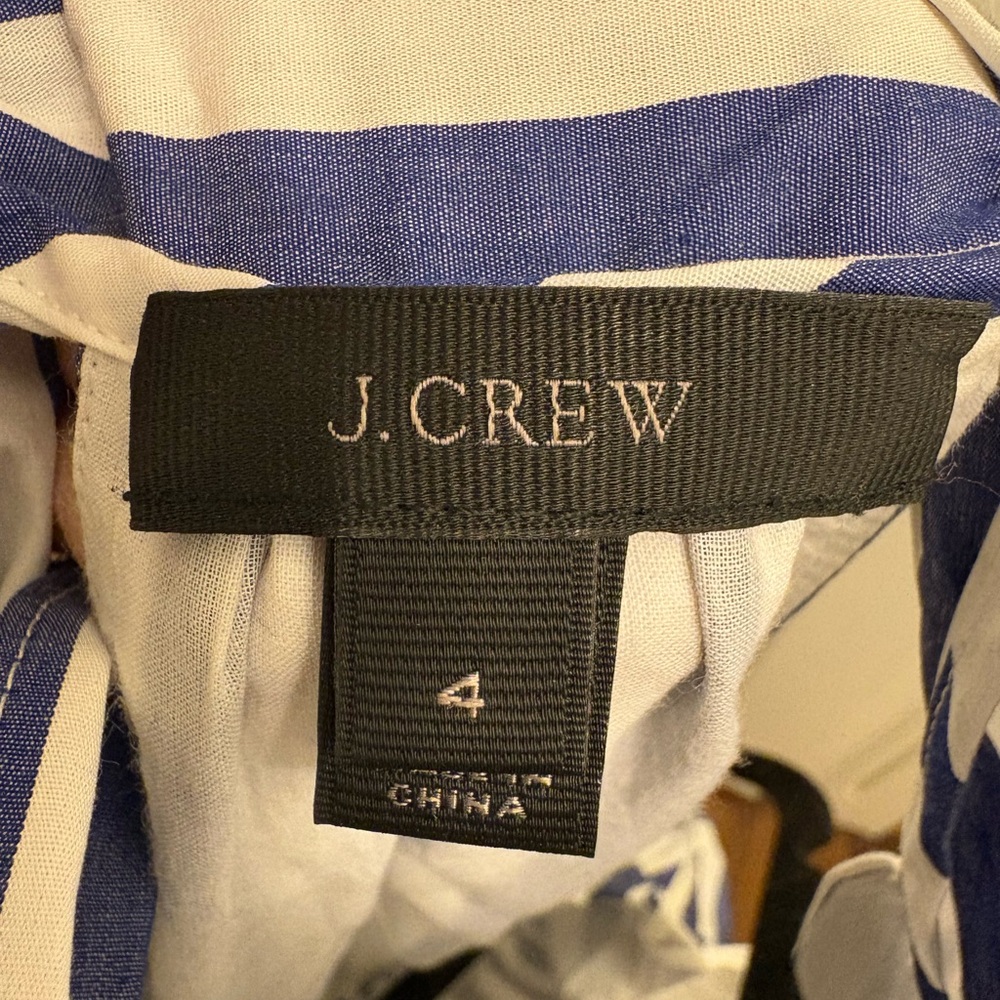J. Crew Navy and White Striped Halter Jumpsuit, Size 4 - Picture 7 of 8
